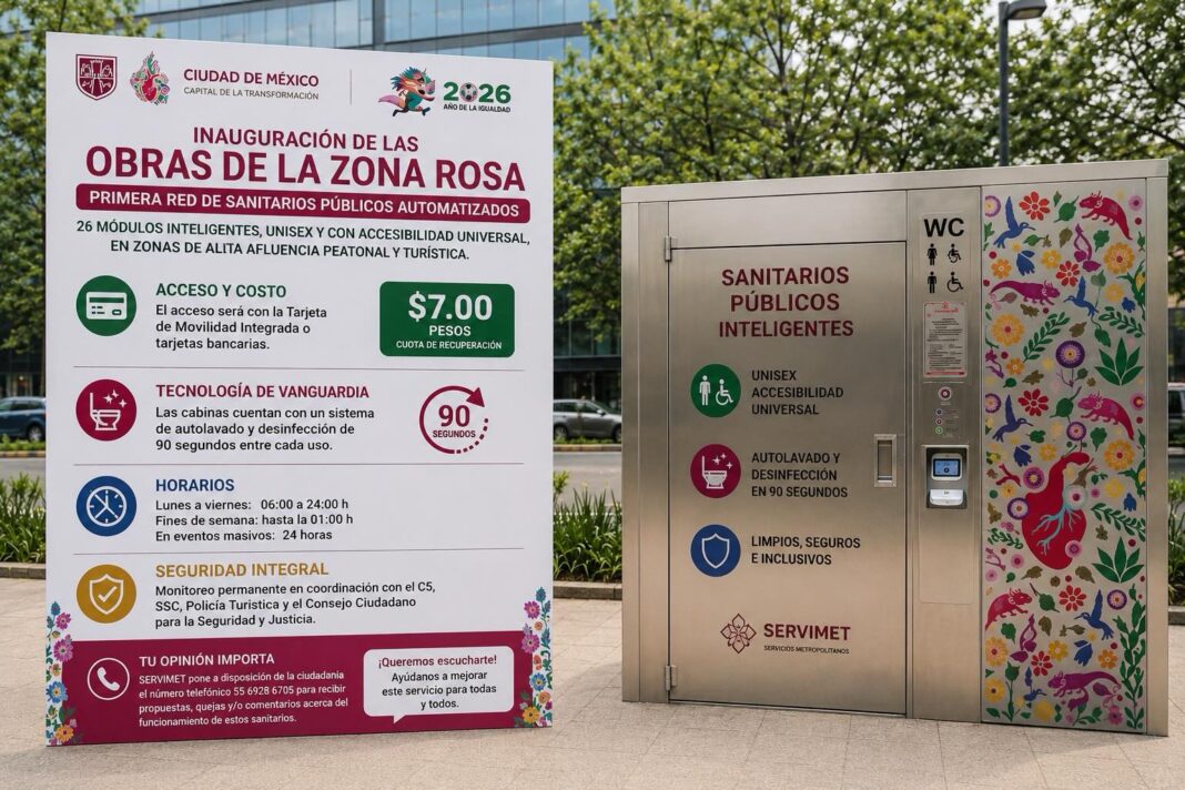 Lanzan en la CDMX la pimera red de sanitarios públicos automatizados